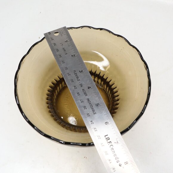 Vintage E.O. Brody Co. M2000 Amber Brown Glass Pedestal Bowl 50's Nut Dish Vase - Picture 7 of 12